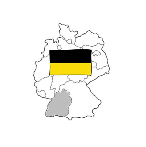 Landkarte mit Markierung von Baden Württemberg