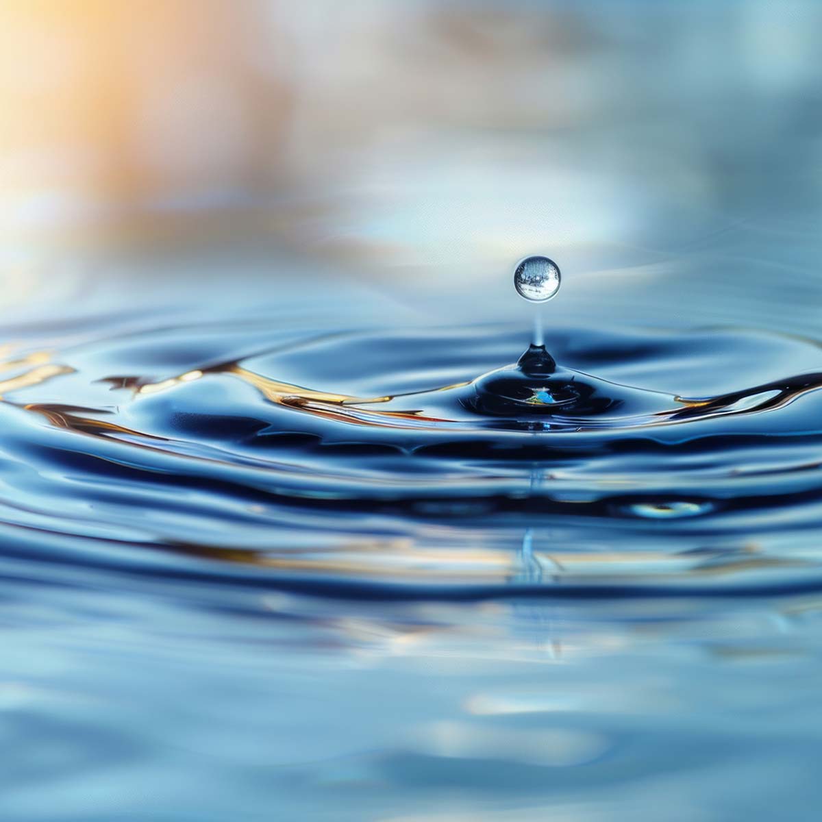 Ein Wassertropfen, der Nachhaltigkeit im Unternehmen symbolisiert.