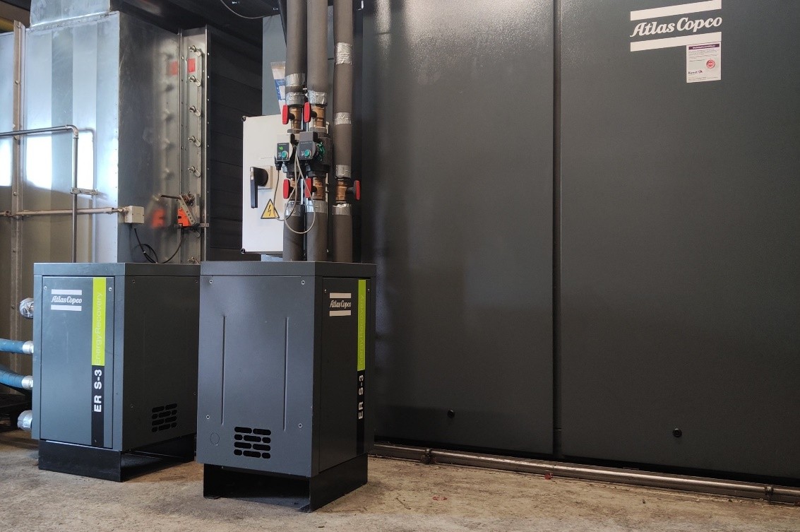 Energierückgewinnungsmodul am Druckluft-Kompressor in Halle