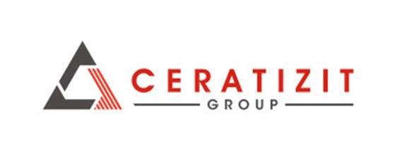 Das Logo der Ceratizit Group und roten und grauen Buchstaben.