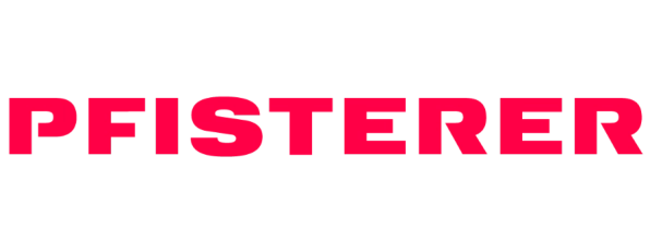 Das Logo der PFISTERER Kontaktsysteme GmbH in roten Druckbuchstaben