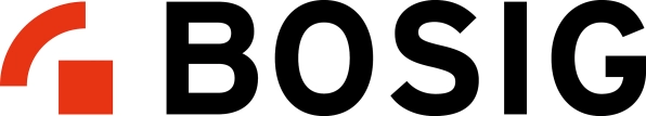 Das Logo der BOSIG GmbH in schwarzen Druckbuchstaben